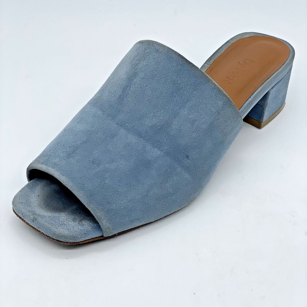 BY FAR Scandi Suede Mule Sandals Open Toe Slip On Women’s US 8 /39 Light Blue